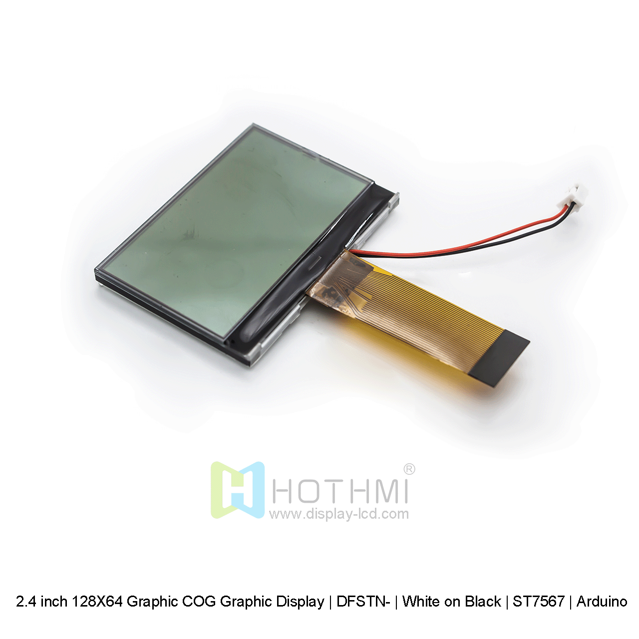 2.4 inch 128X64 Graphic LCD COG | 12864 COG Graphic Display | DFSTN- | White on Black | ST7567 | Arduino