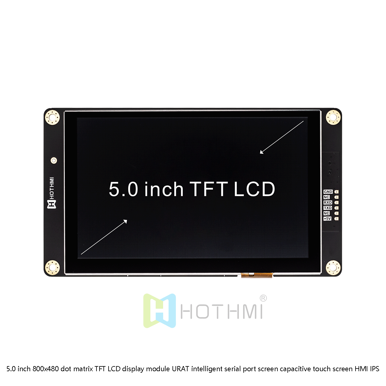 5" Capacitive Touchscreen TFT LCD Display Module | 800x480 UART Interface