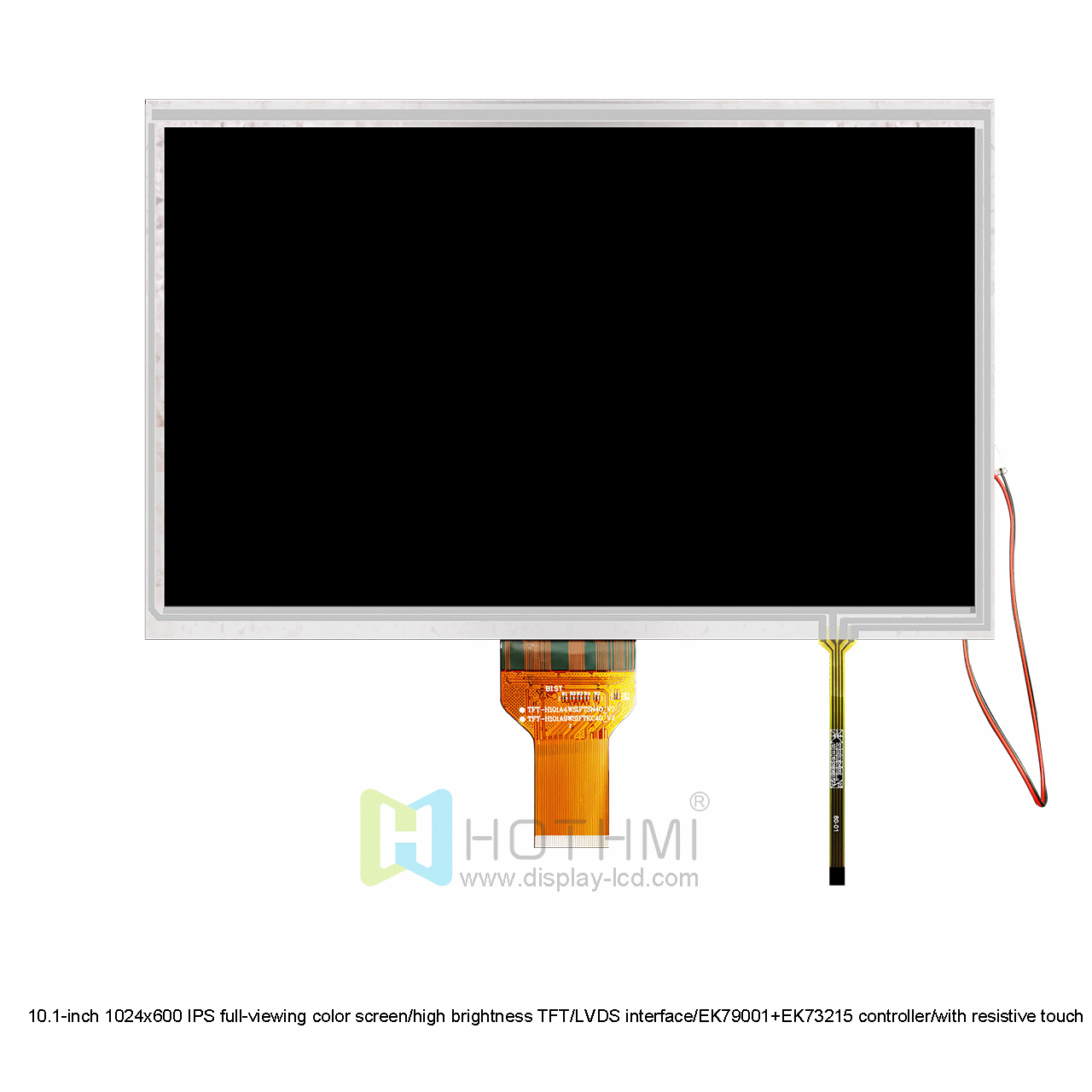 10.1 Inch Resistive TFT LCD Display With 1024x600 Resolution