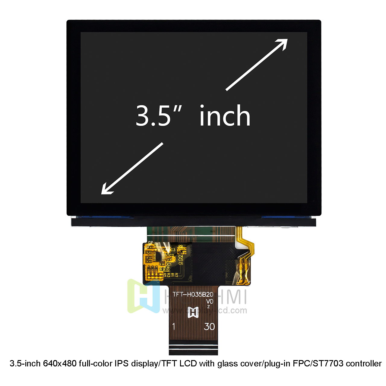 3.5" TFT LCD Display Module 640x480 MIPI DSI ST7703
