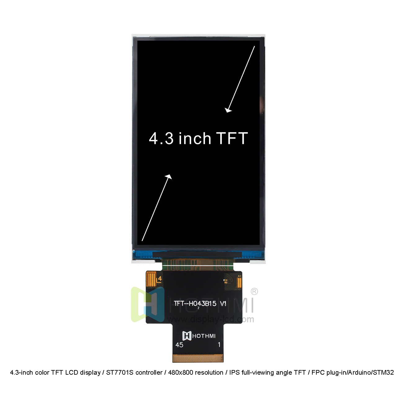 4.3 Inch 480x800 TFT LCD Display With ST7701S Controller