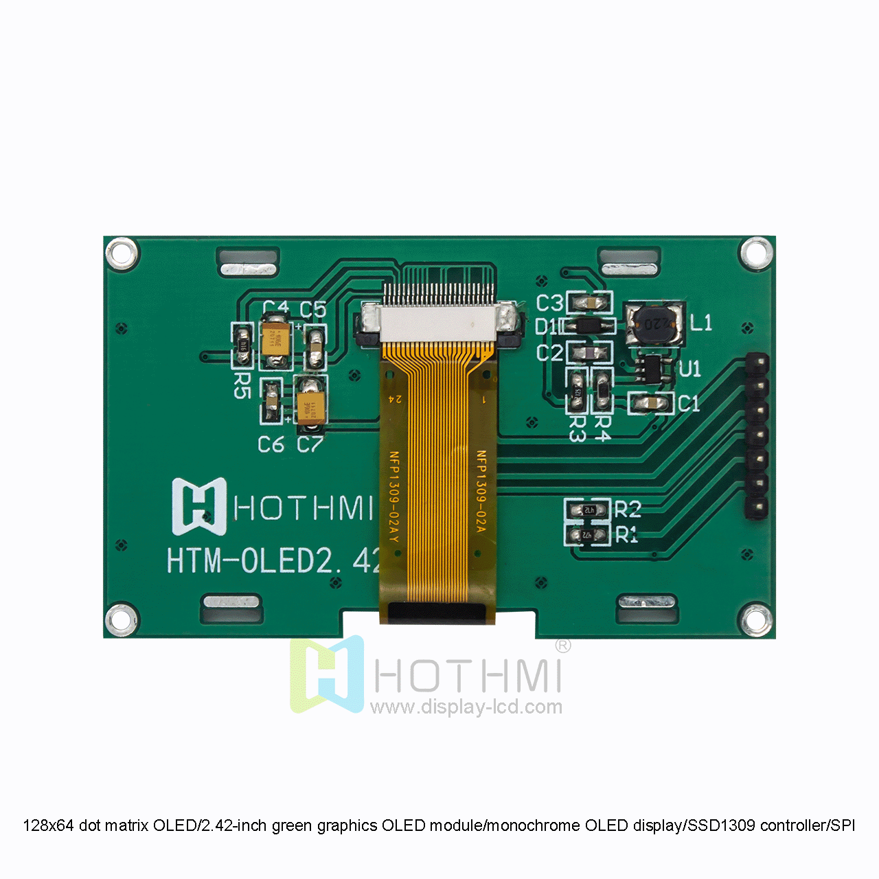 128x64 green graphics OLED module/monochrome OLED display/SSD1309 controller/SPI