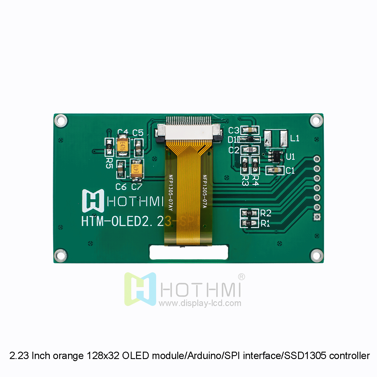 12832 orange OLED module/Arduino/SPI interface/7-pin connector/SSD1305 controller