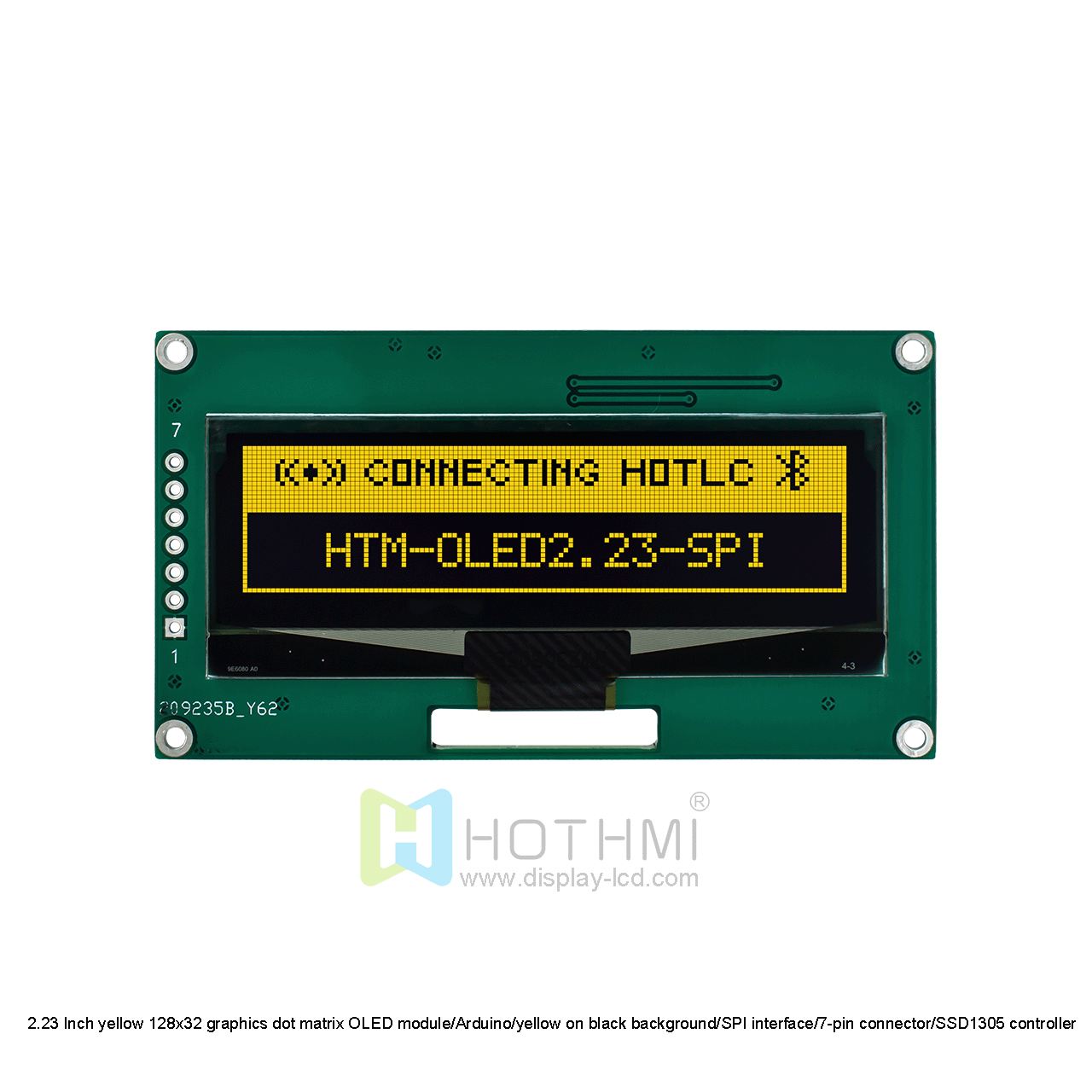 12832 back on yellow graphic dot matrix OLED module/Arduino//SPI interface/7-pin SSD1305