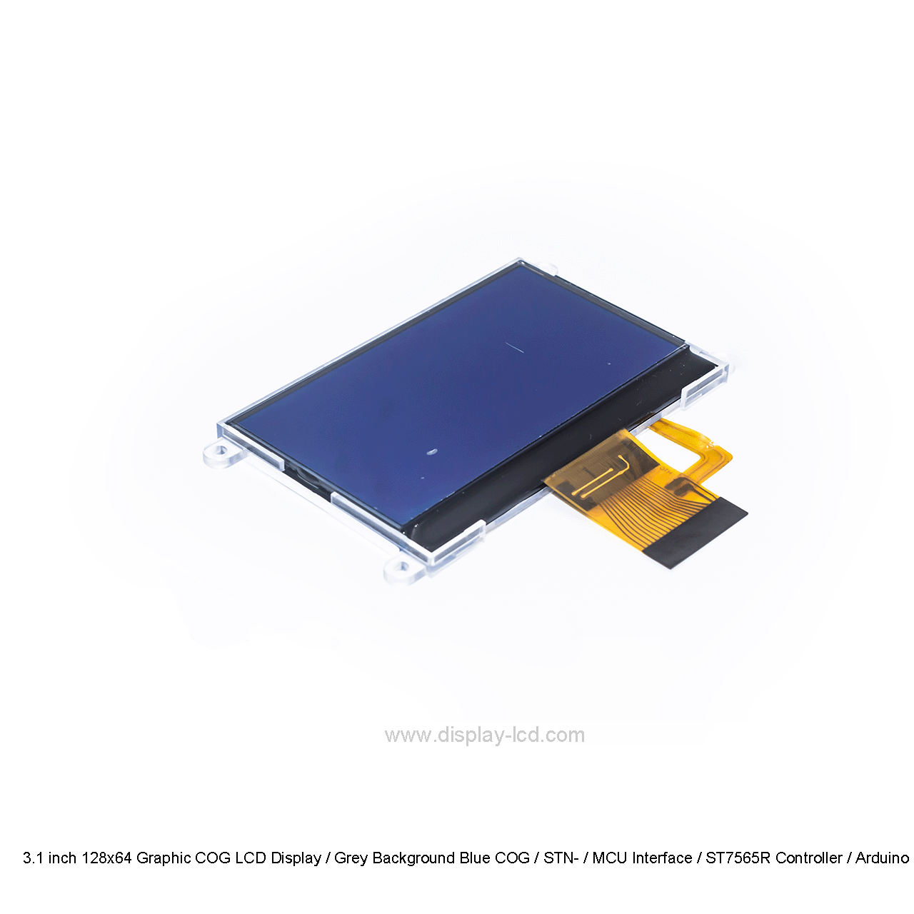 3.1 inch 128x64 Graphic COG LCD Display / Grey Background Blue COG / STN- / MCU Interface / ST7565R Controller / Arduino