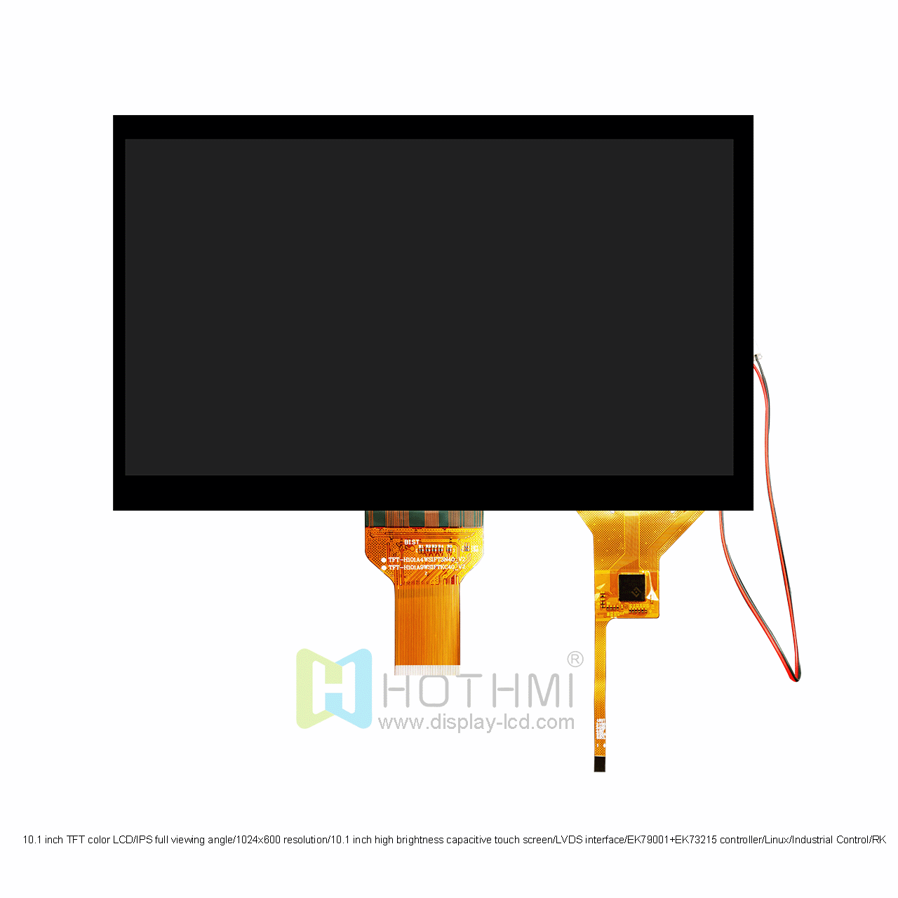 10.1 Inch High Brightness TFT LCD With CTP | 1024x600 Resolution LVDS Interface
