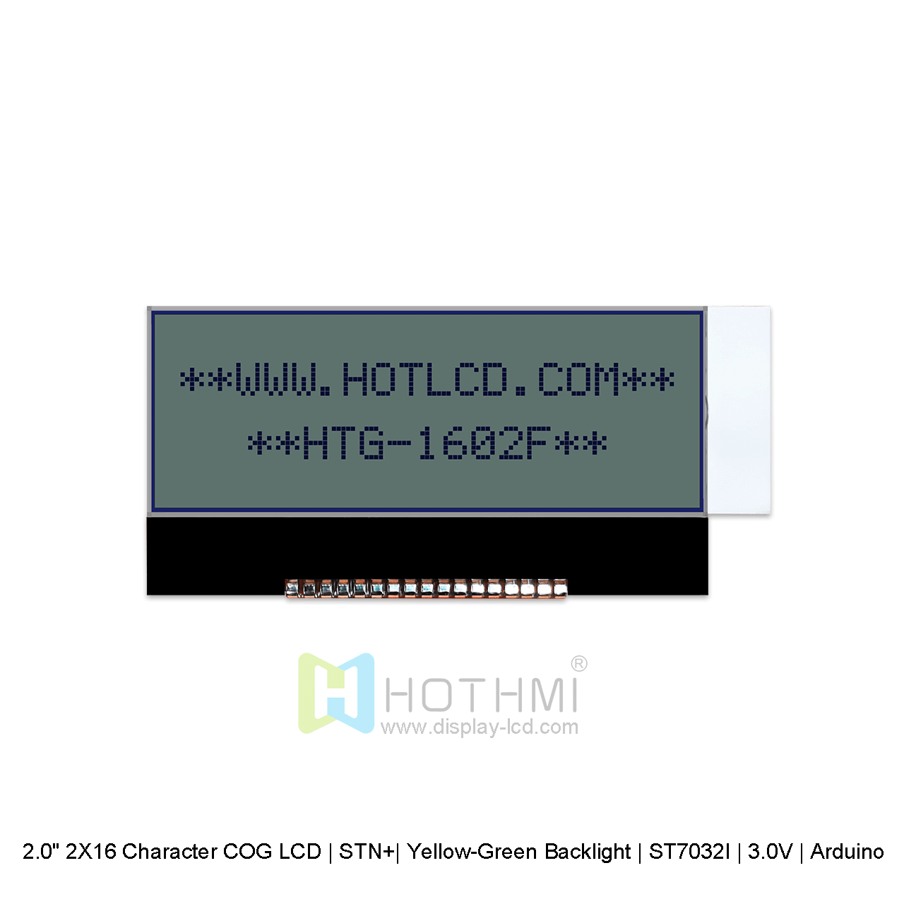16x2 Character COG LCD | STN+Yellow-Green Backlight