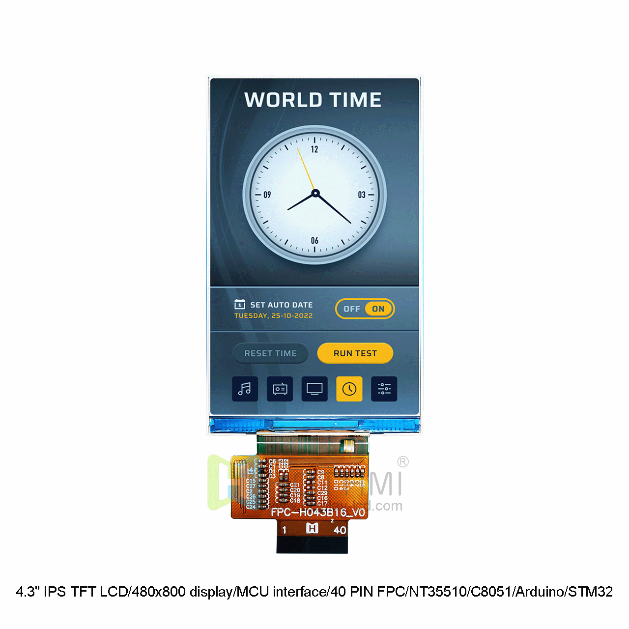 4.3" IPS TFT LCD | 480x800 MCU display | NT35510