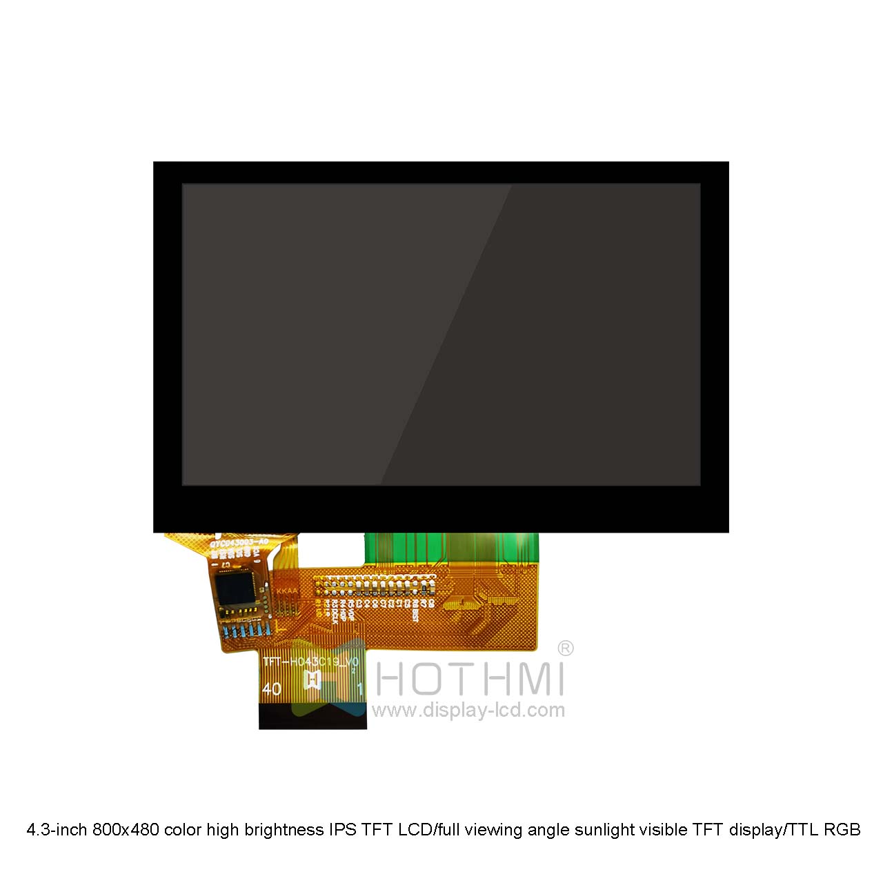 4.3 Inch TFT LCD With CTP | RGB Interface Display Sunlight Readable