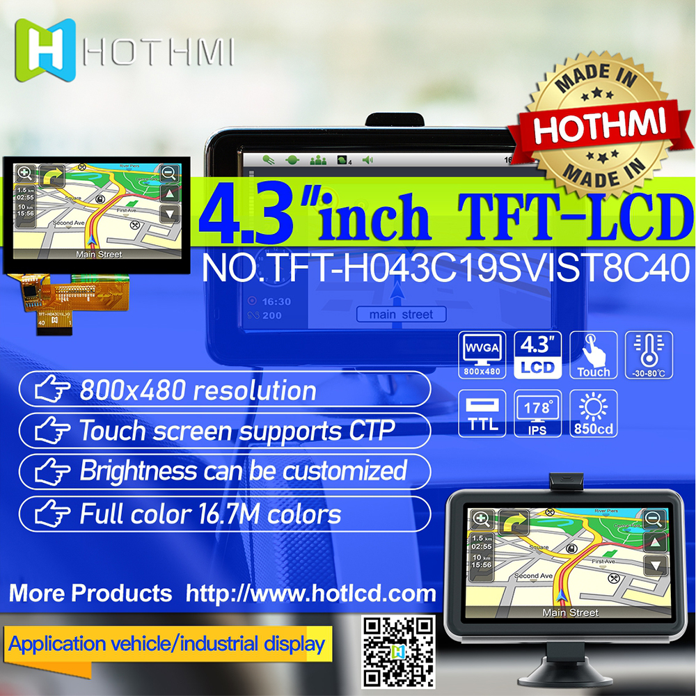 4.3 Inch TFT LCD With CTP | RGB Interface Display Sunlight Readable
