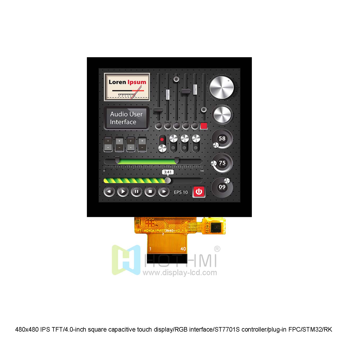 4 Inch TFT LCD Display With Capacitive Touchscreen