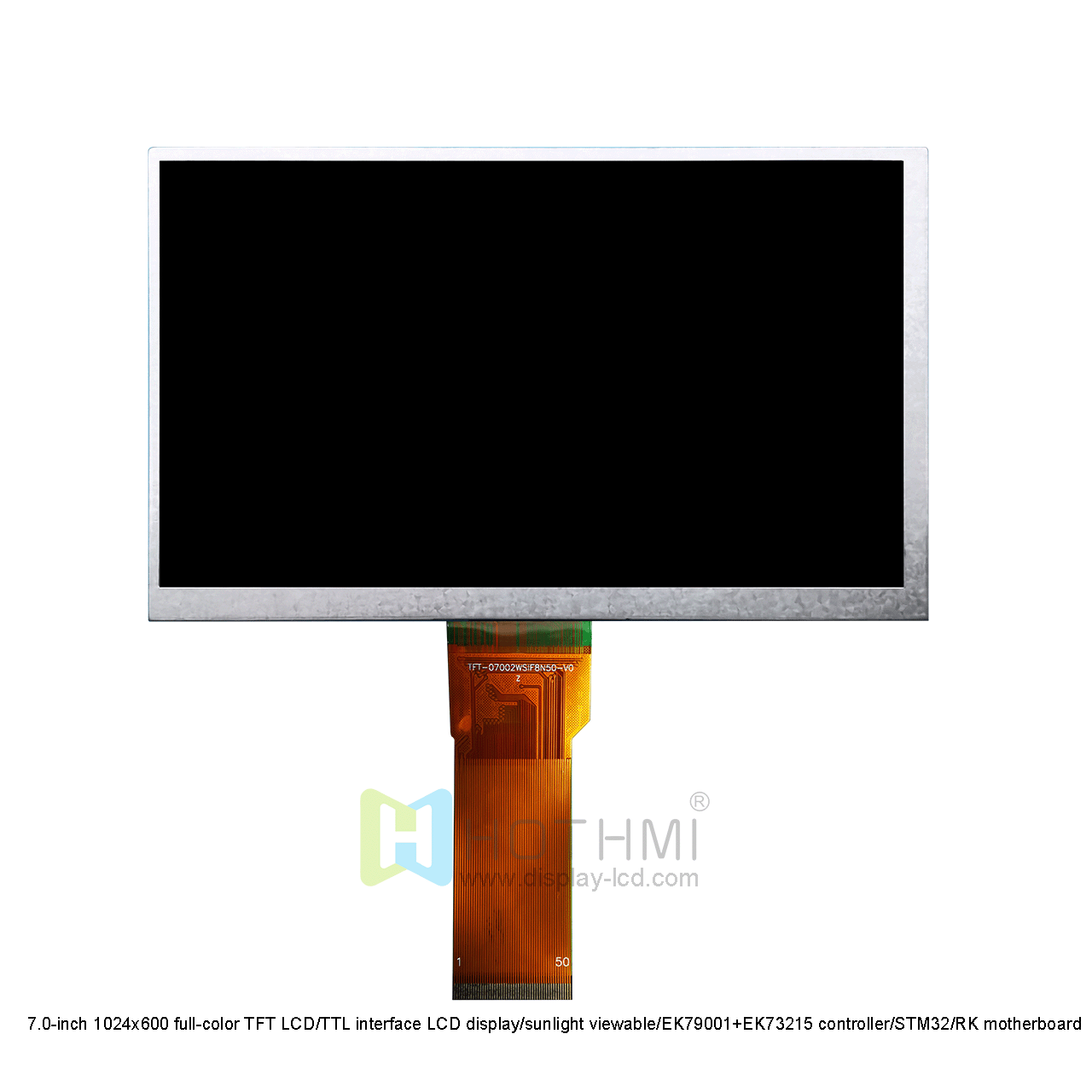 7.0 Inch TFT LCD Display | 1024x600 Resolution Sunlight Readable For Industrial 