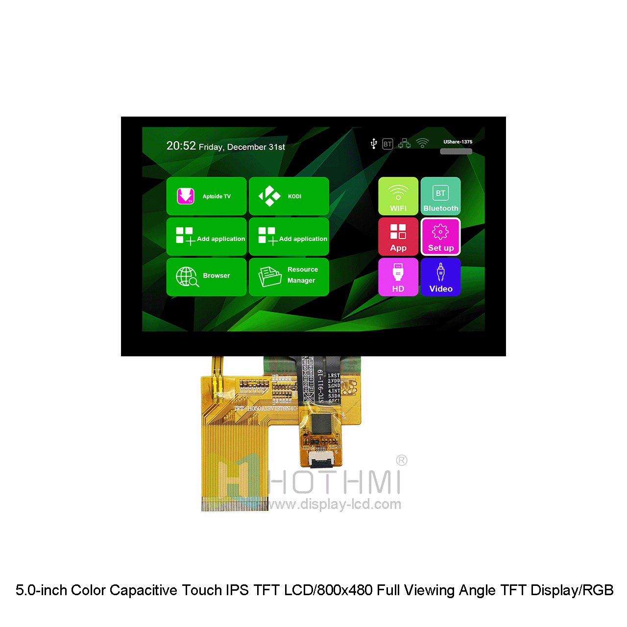 5 Inch TFT LCD Display With PCAP