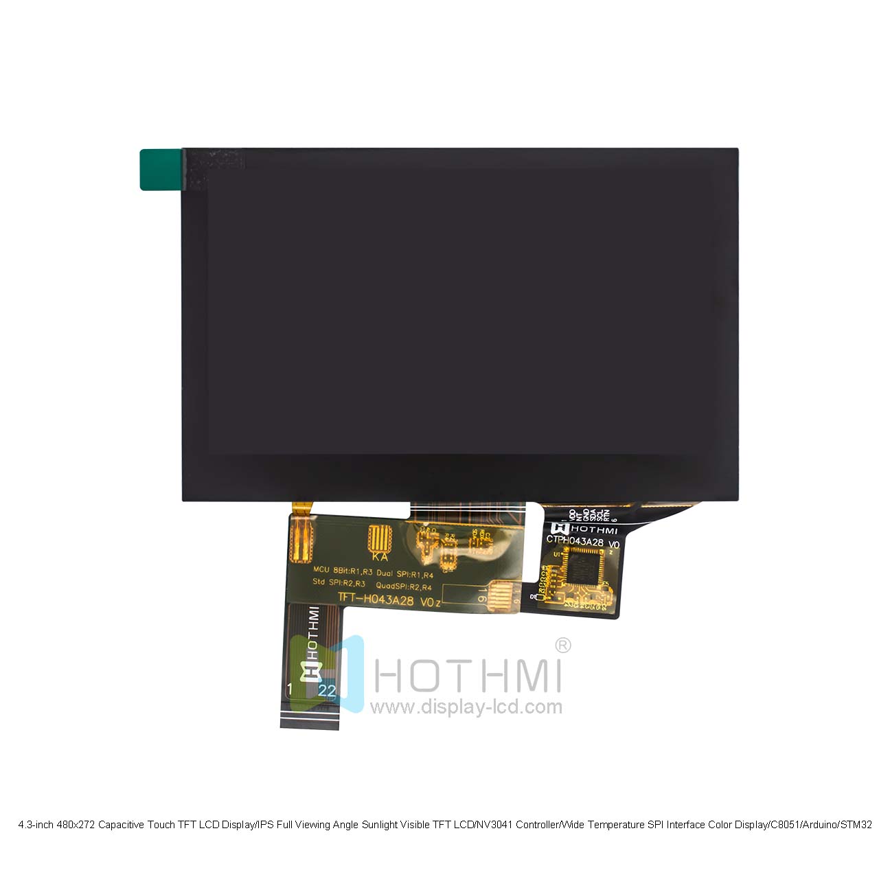 4.3 Inch TFT LCD Display Module | Capacitive Touch Panel | Optical Bonding