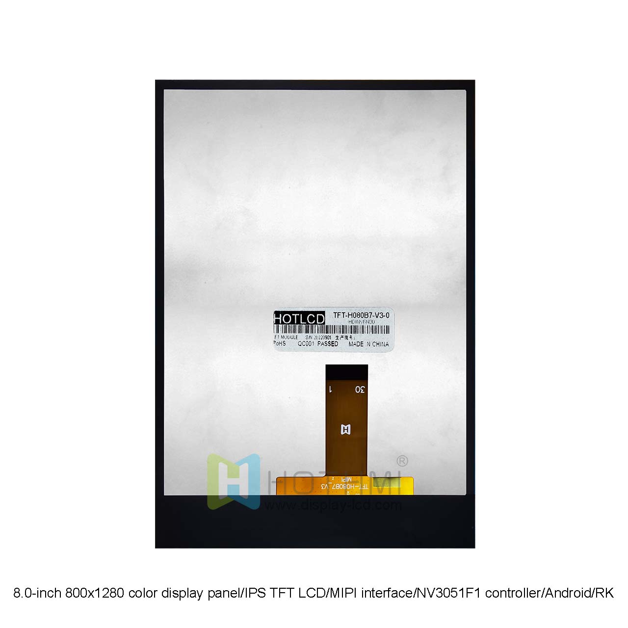 8 Inch IPS TFT LCD Display | MIPI DSI Interface NV3051F1 Controller