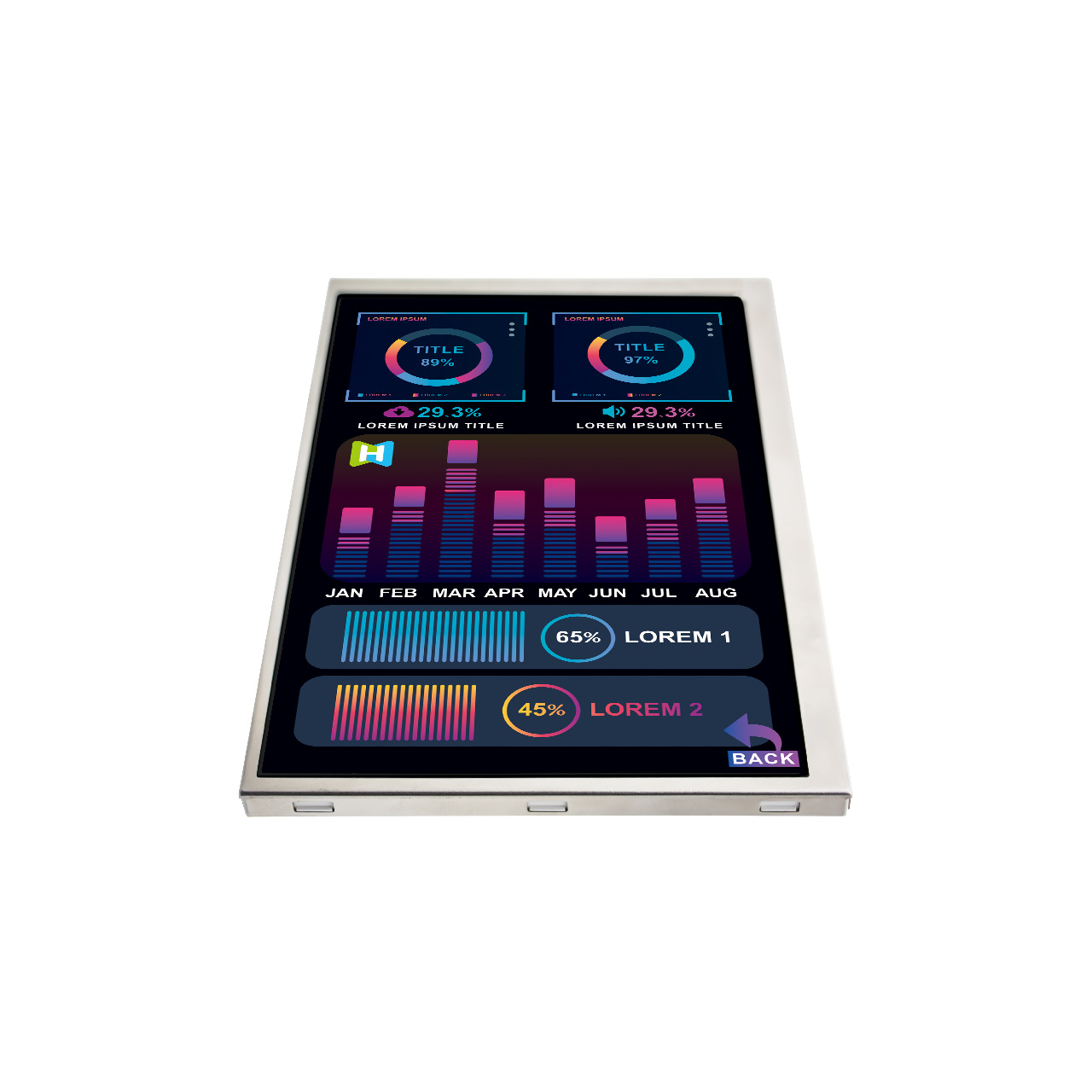 5.7 Inch Sunlight Readable IPS TFT LCD Display - 640x480 Resolution With LVDS Interface