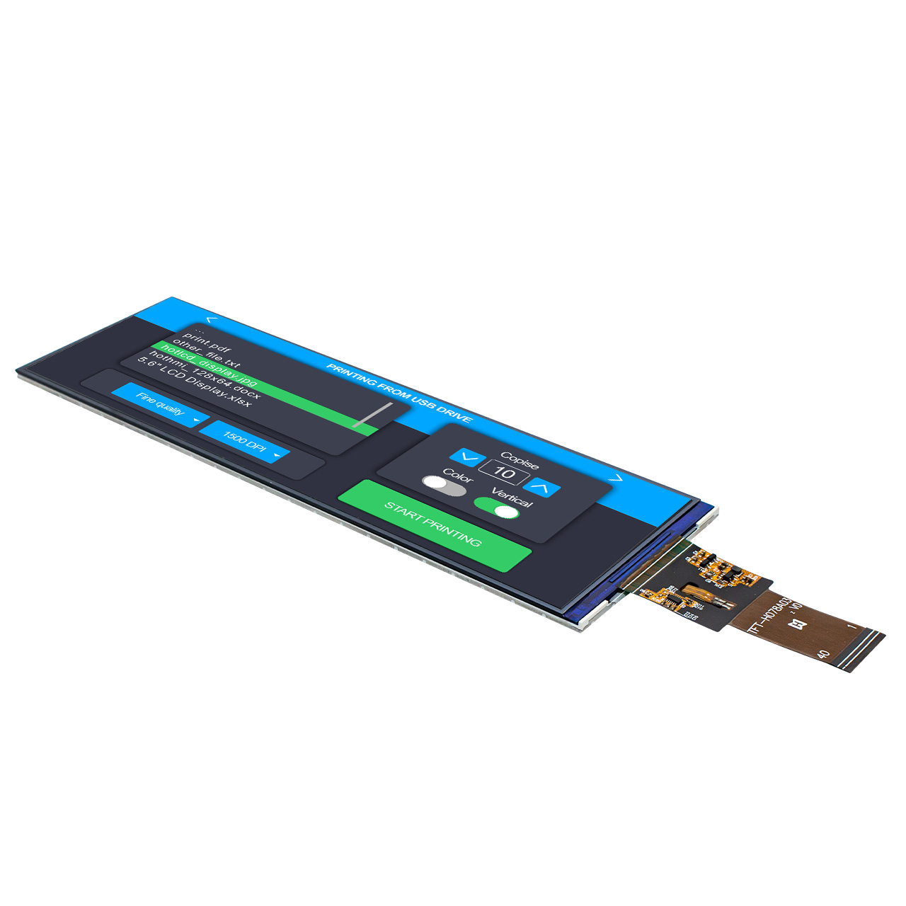 7.8" TFT LCD Display Module | 400x1280 RGB TFT Screen | NV3051