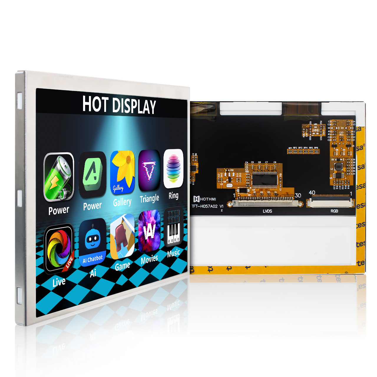 5.7 Inch Sunlight Readable IPS TFT LCD Display - 640x480 Resolution With LVDS Interface