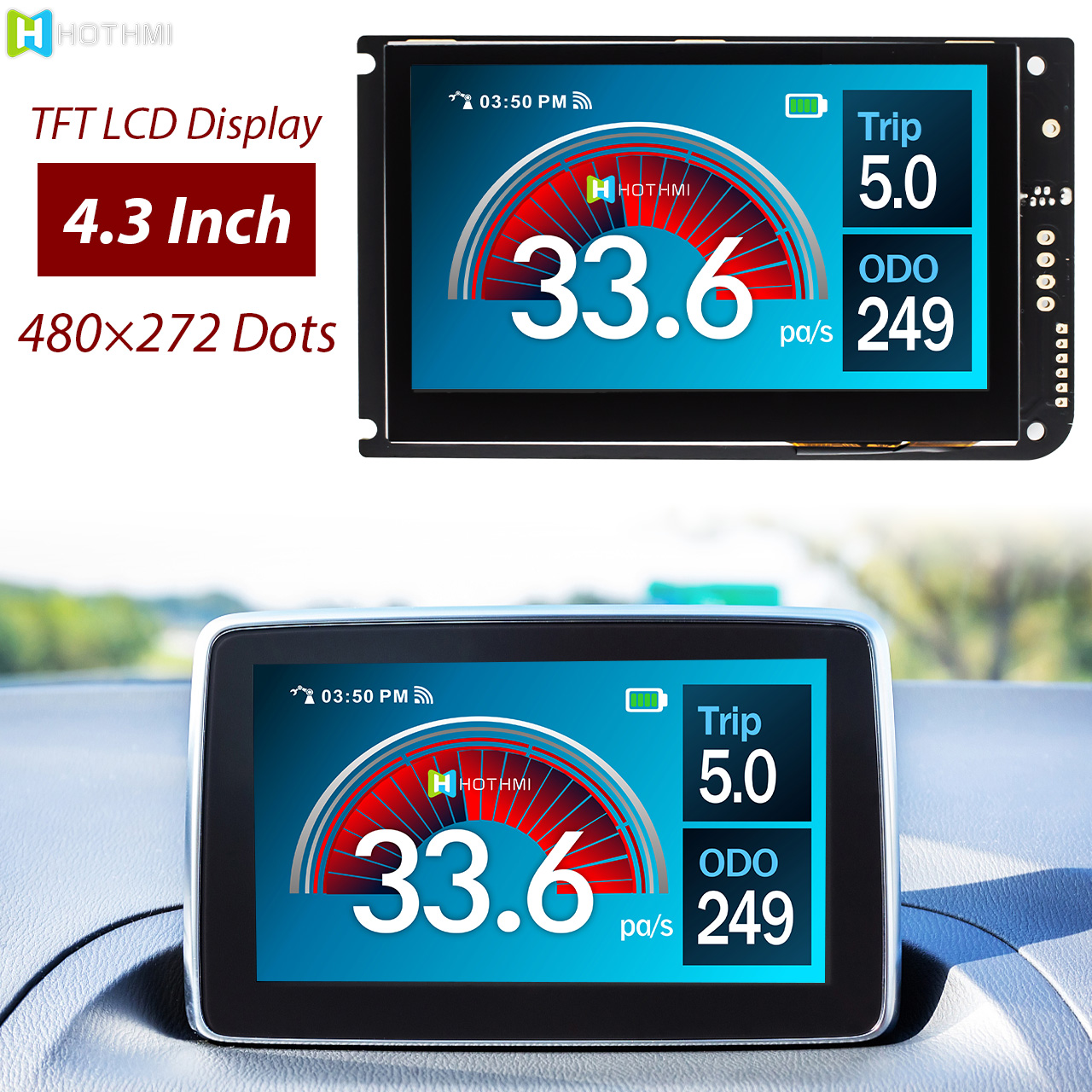4.3-Inch Smart TFT LCD Display Module With Capacitive Touch Screen For Raspberry Pi