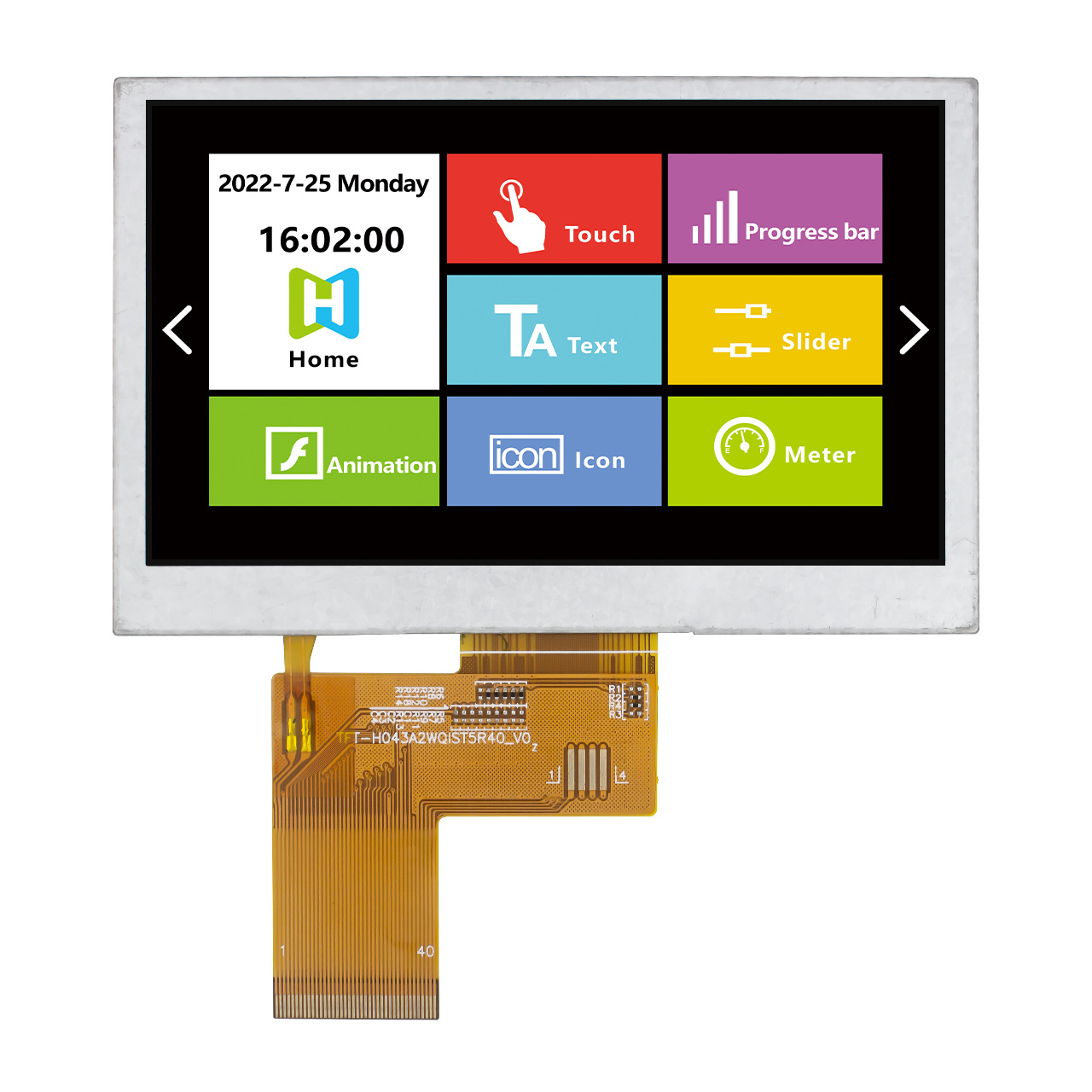 4.3" 480x272 IPS TFT LCD Display | SC7283 Controller High Brightness