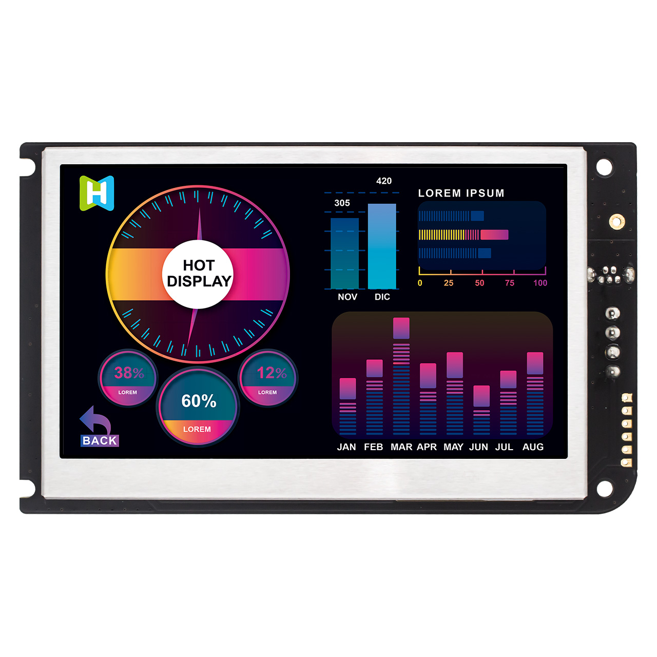 4.3-Inch 800x480 TFT LCD Module With RTP