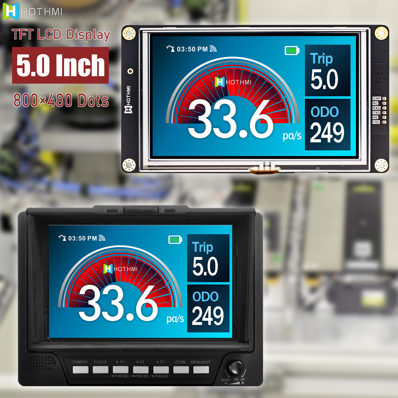 5 Inch Smart TFT LCD Module | UART Resistive Touch Screen