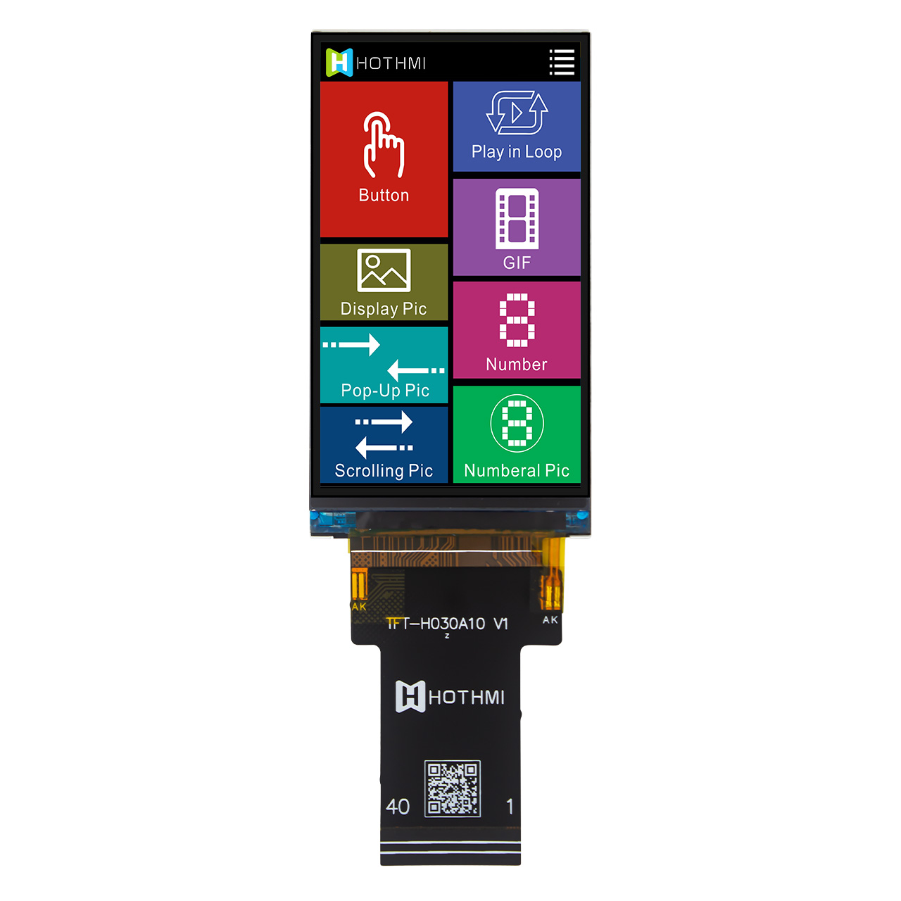 3 inch TFT LCD Display 480x854 Resolution RGB | ST7703 Controller