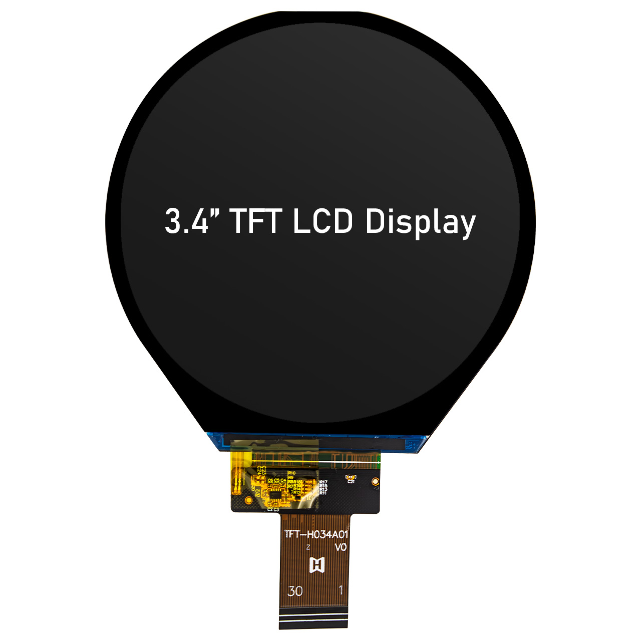 3.4 Inch Round TFT LCD Display With MIPI DSI Interface