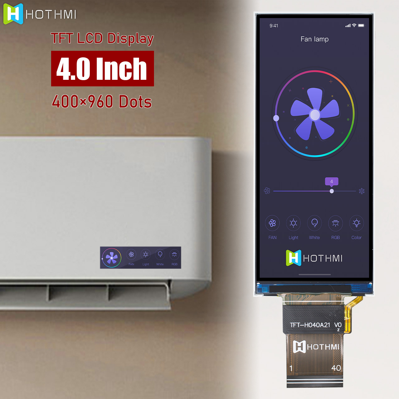 4 Inch LCD Display | 400x960 Resolution With RGB Interface