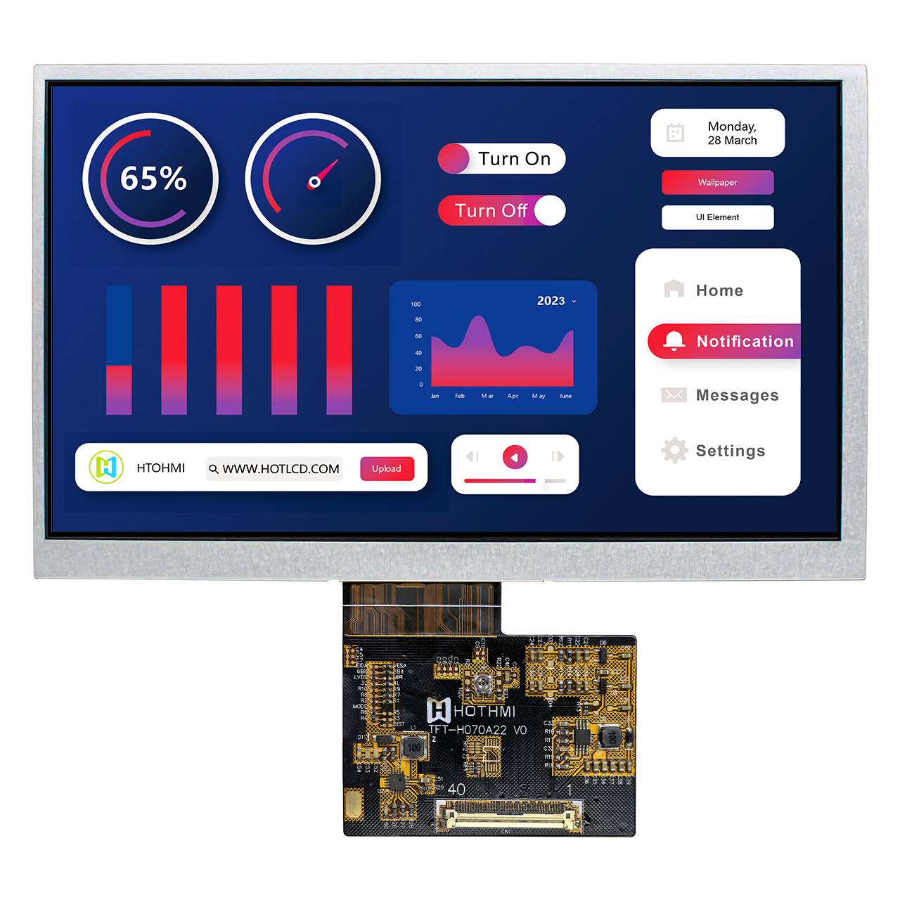 7" TFT LCD Display | 1024x600 IPS High-brightness