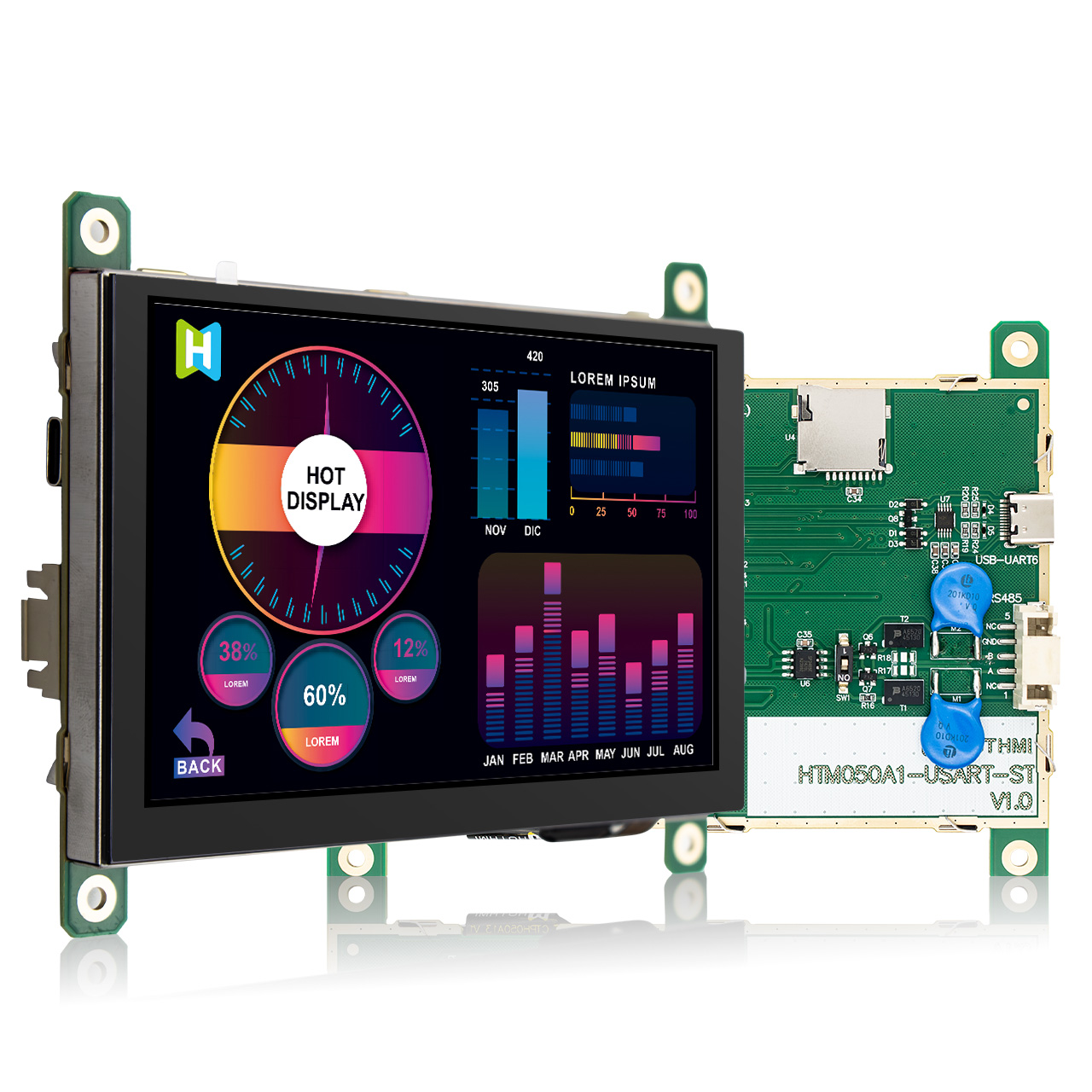 5 Inch TFT LCD Display with STM32 | Capacitive Touch | Optical bonding