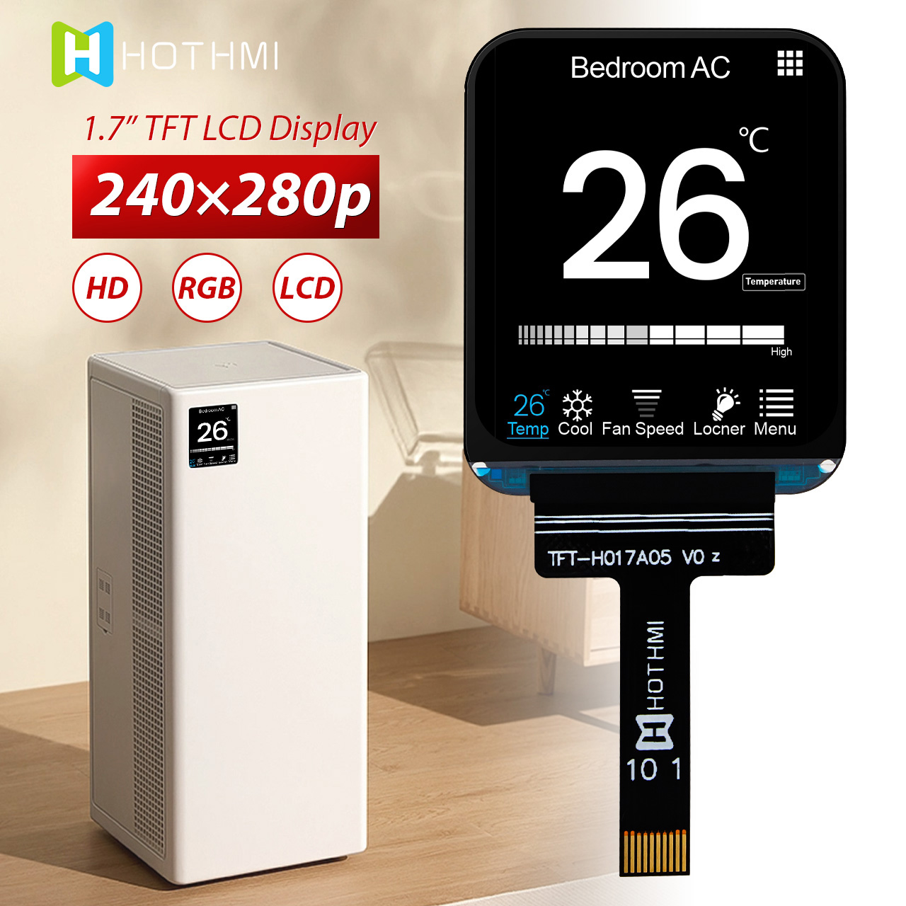 1.7 Inch 240x280 IPS LCD Display with ST7789 Driver | SPI Interface