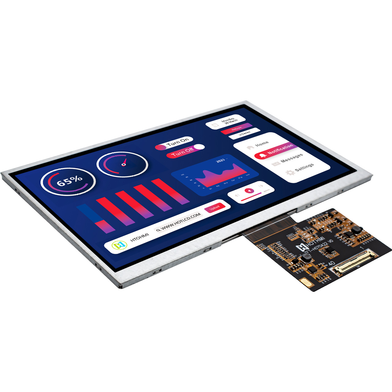 7" TFT LCD Display | 1024x600 IPS High-brightness