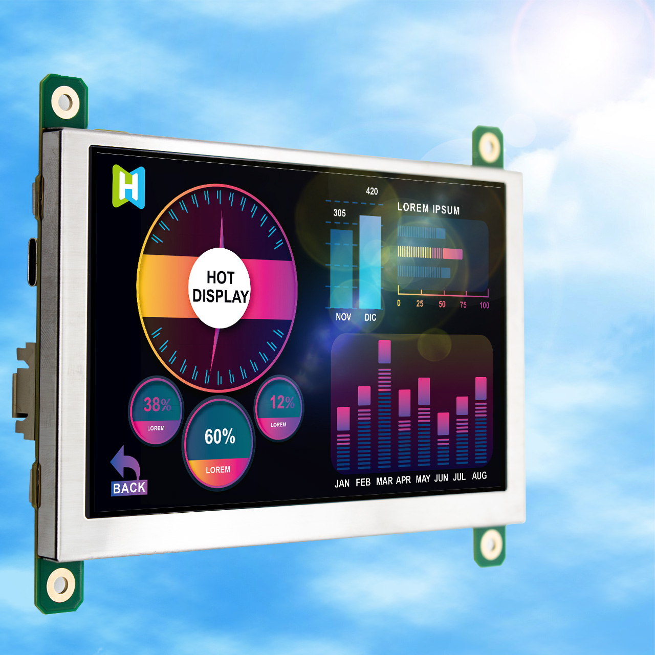 5 Inch TFT LCD Display Module with STM32 Controller | 800x480 Resolution Capacitive Touch Screen