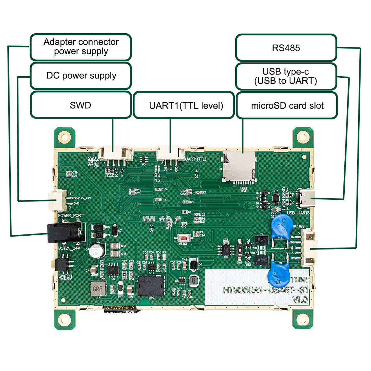 5 Inch TFT LCD Display Module with STM32 Controller | 800x480 Resolution Capacitive Touch Screen