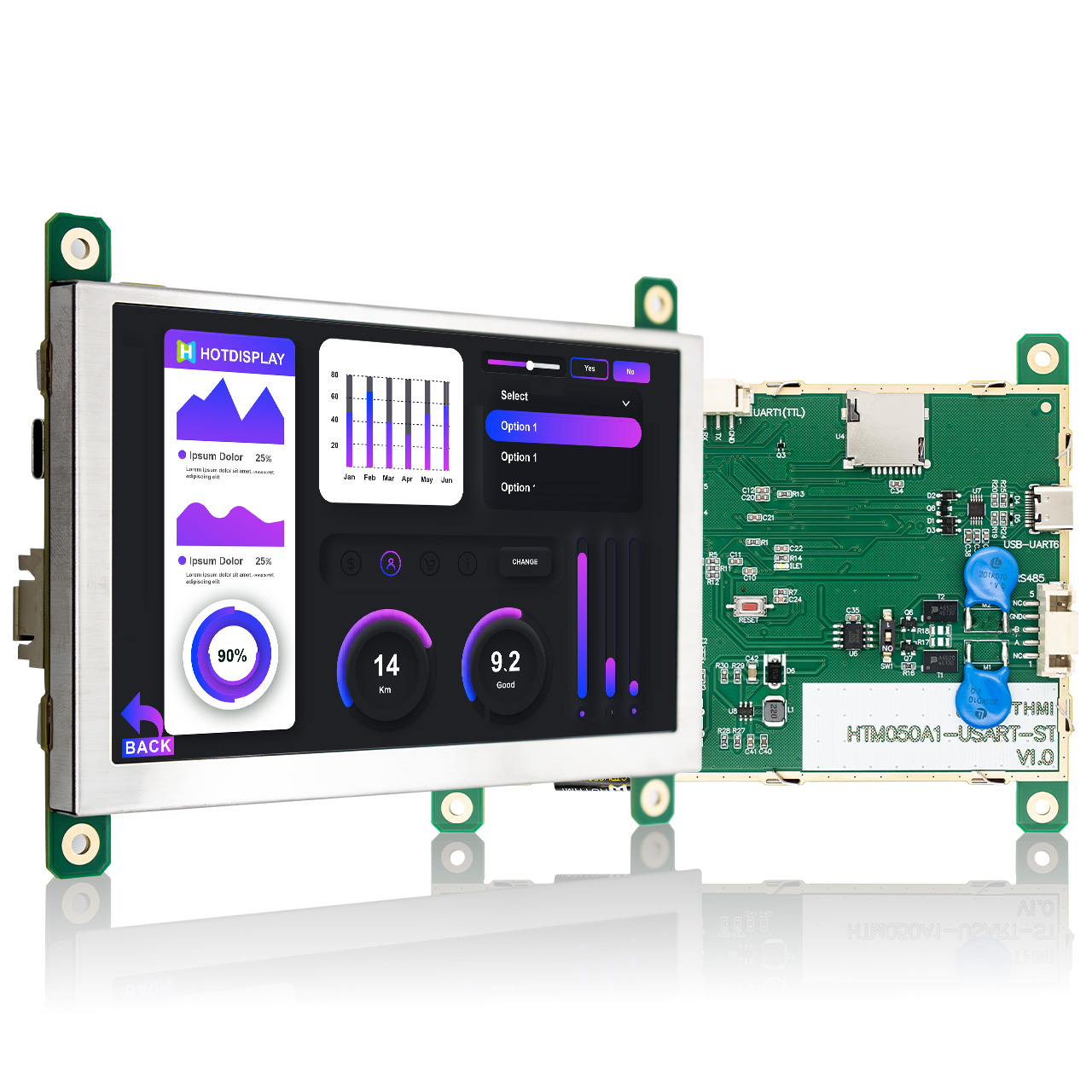5 Inch TFT LCD Display Module with STM32 Controller | 800x480 Resolution Capacitive Touch Screen