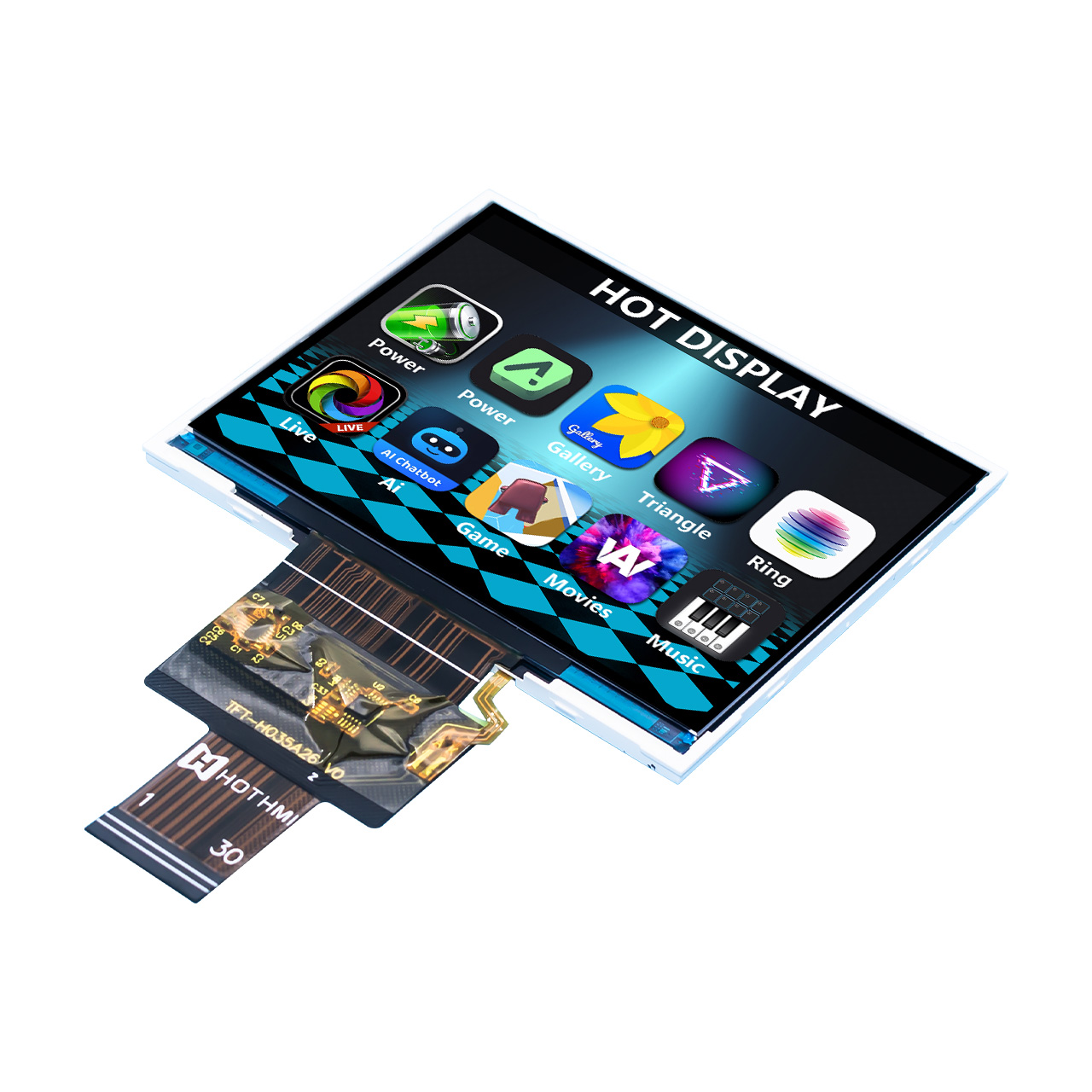 3.5 inch Industrial TFT LCD 640x480 IPS Display Panel with LVDS Interface