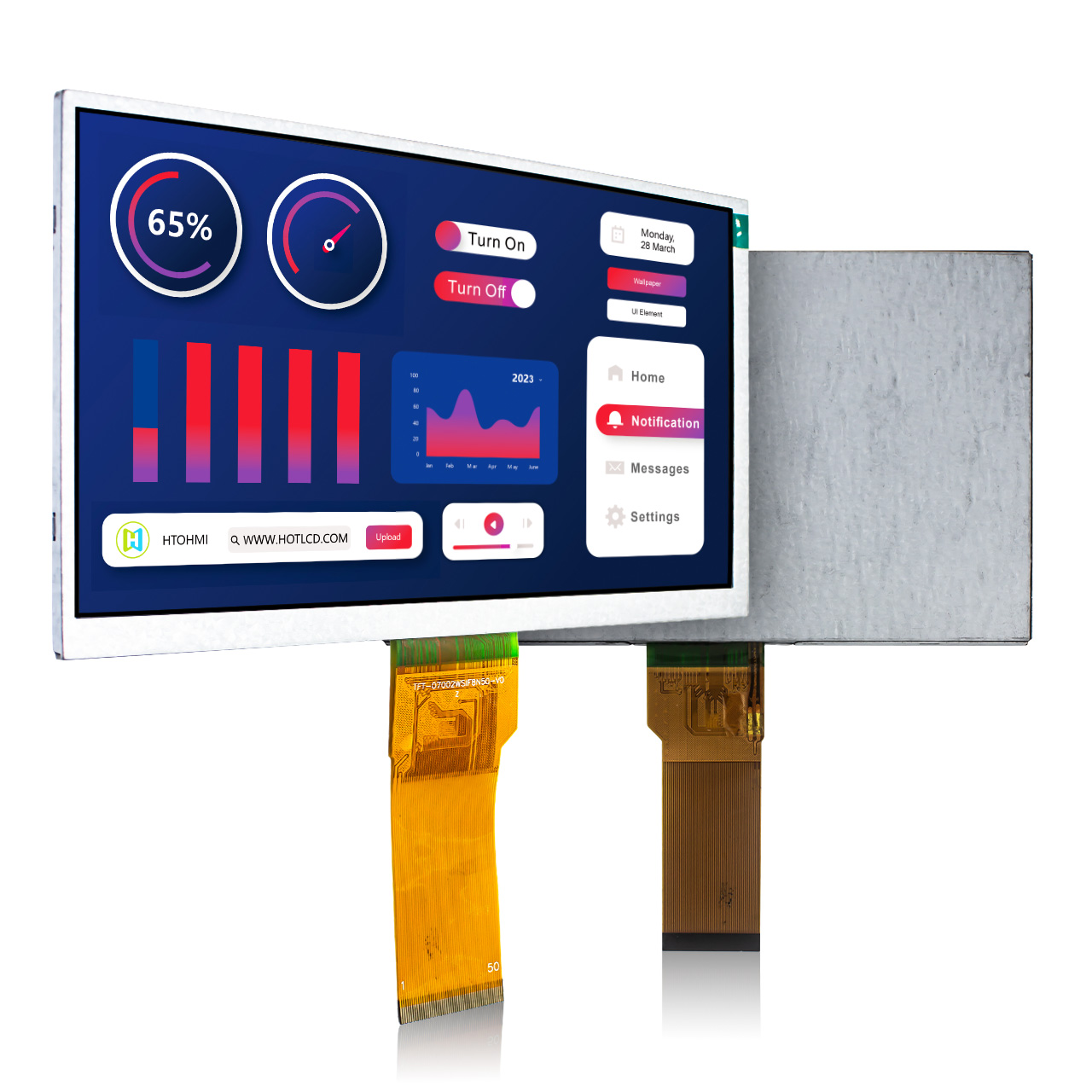 7 Inch TFT LCD with RGB Interface Sunlight Readable
