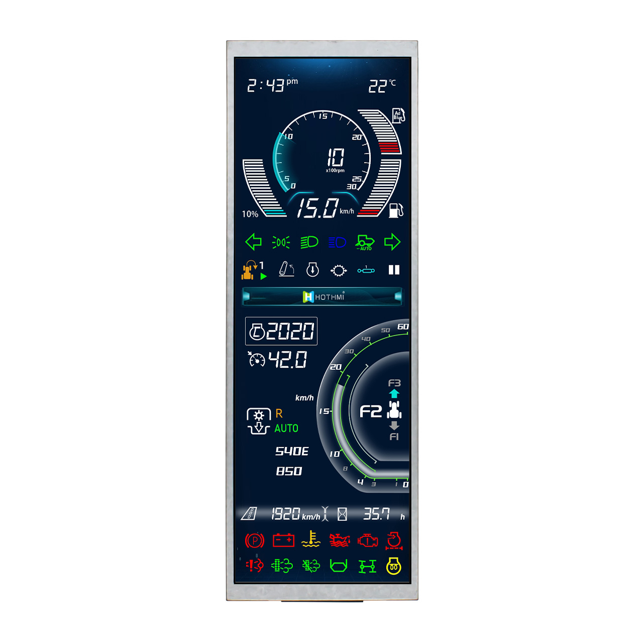 7.8 Inch TFT LCD Display | 400x1280 Resolution MIPI DSI Sunlight Readable