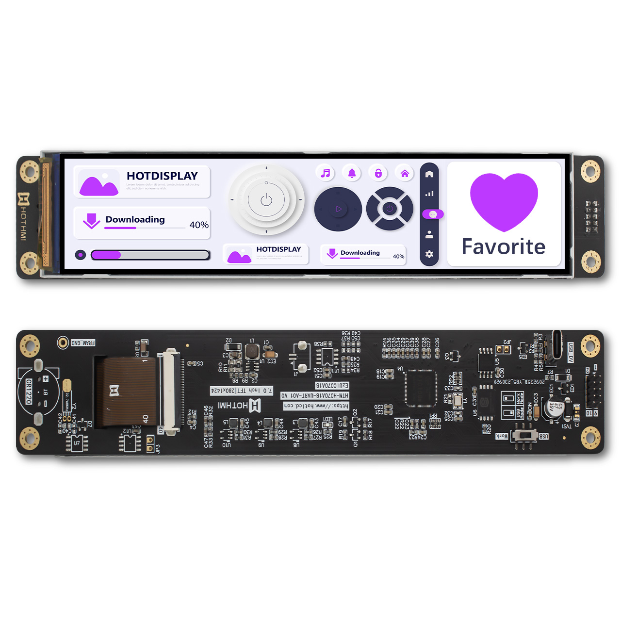 7 Inch Smart TFT LCD Display With 280x1424 Resolution