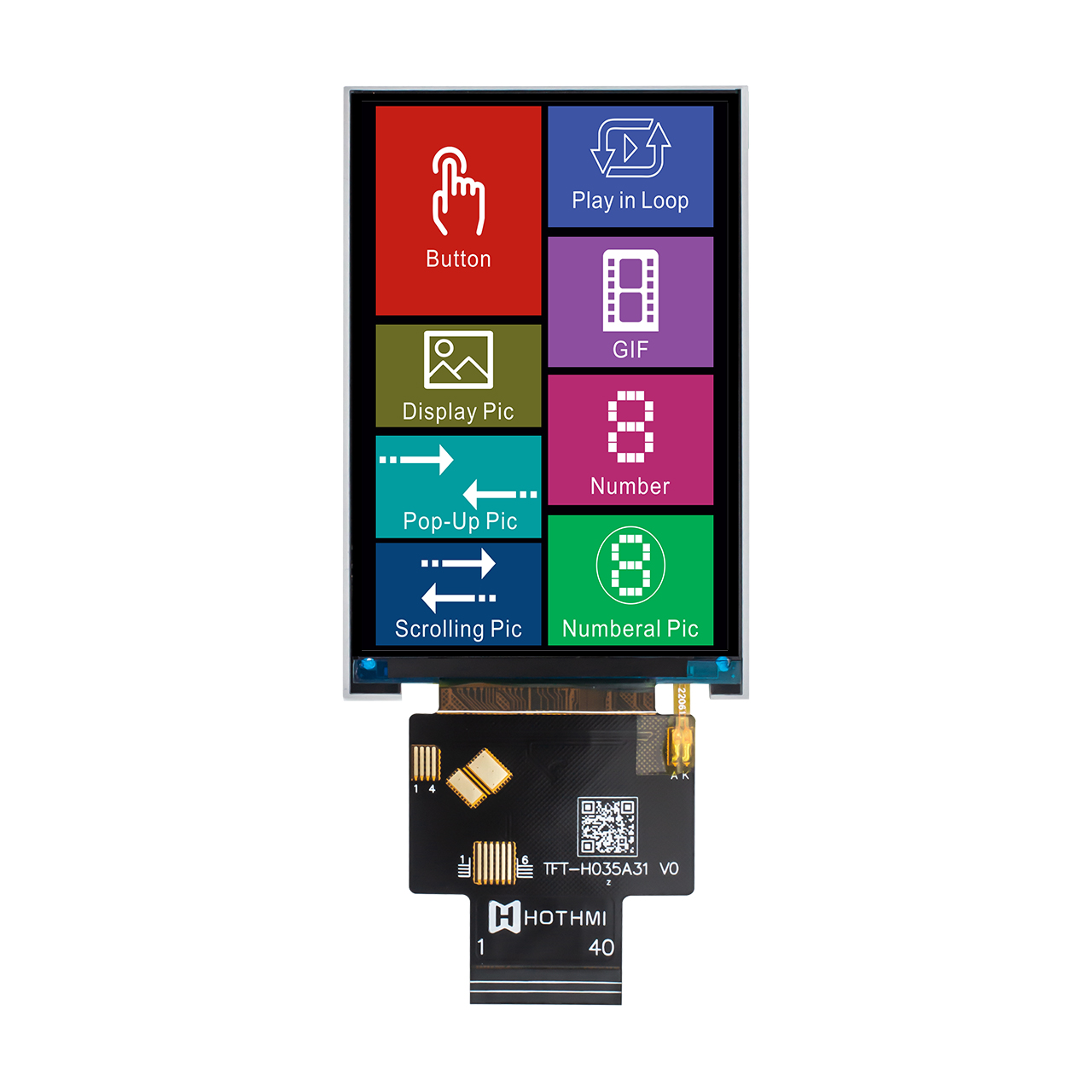 3.5 Inch IPS TFT LCD Display Module 320x480 | ILI9488 Controller | MCU Interface for Industrial