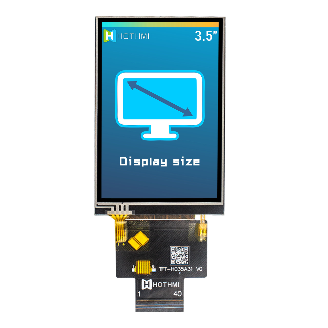 3.5 Inch TFT LCD Display with resistive touchscreen | ILI9488 Controller