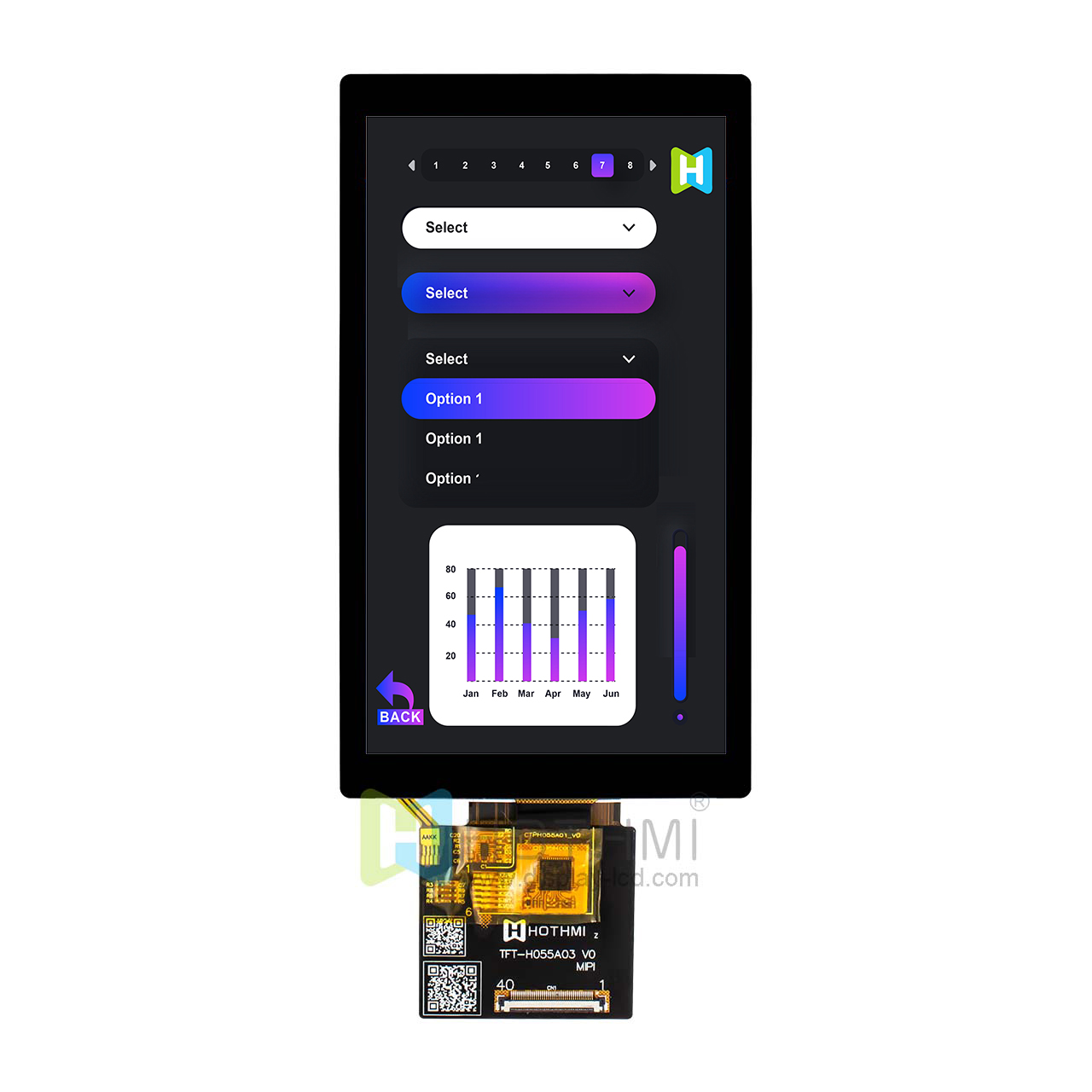 5.5 Inch Capacitive Touch TFT LCD Display Module - MIPI Interface with ST7703 Controller