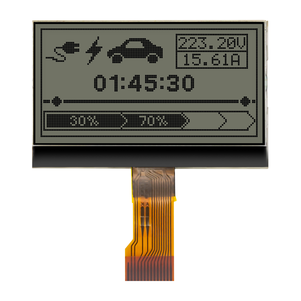 COG LCD display module | 128x64 FSTN+ LCD Display | Gray text on white background