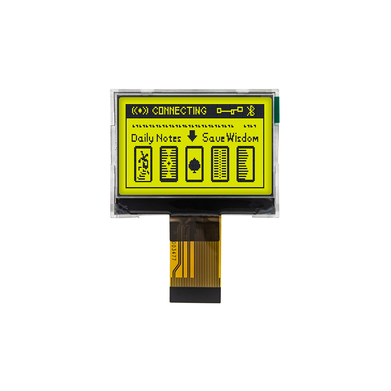 2.0-inch 128x64 COG LCD | STN+ Yellow-green LCD | Arduino
