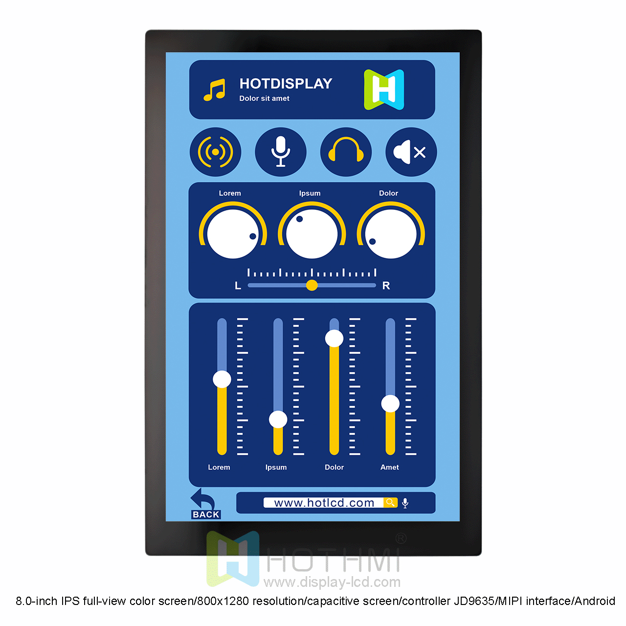 8" Capacitive Touch TFT LCD Display | 800x1280 Resolution With MIPI DSI Interface