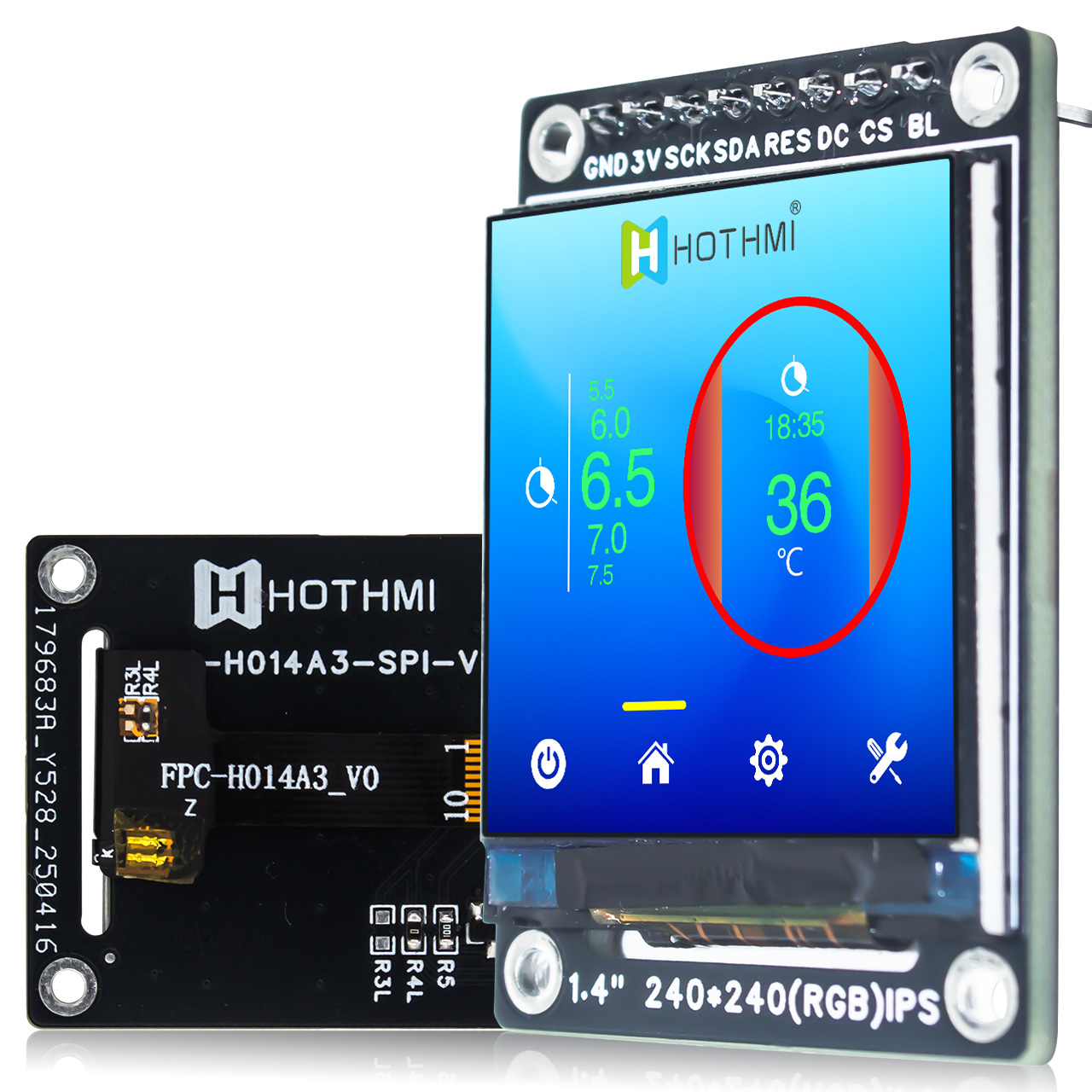 1.4 Inch TFT LCD Display Module 240x240 with ST7789 Driver IC
