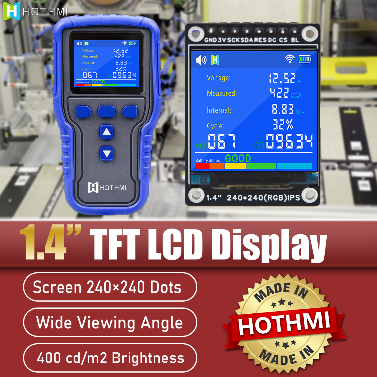 1.4 Inch TFT LCD Display Module 240x240 with ST7789 Driver IC