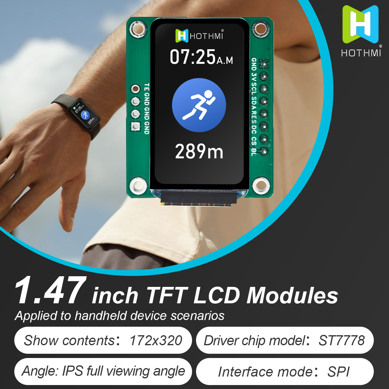 1.5 Inch TFT LCD Display Module 172x320 with ST7789 Controller