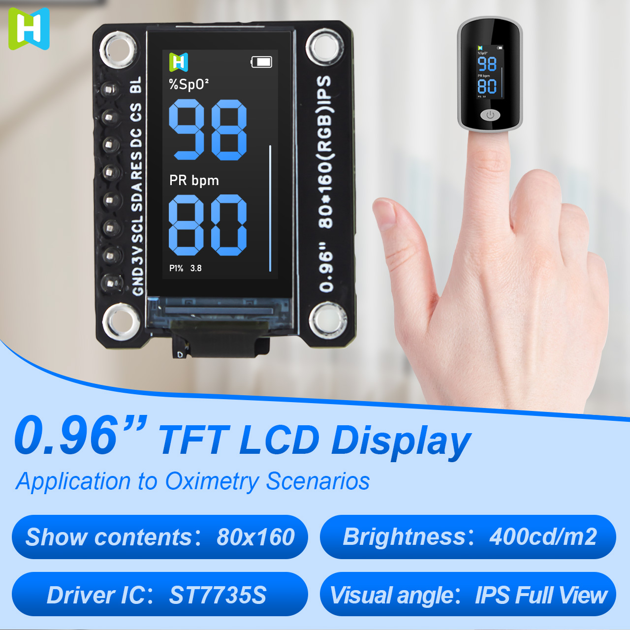 0.96 inch TFT Display Module | 80x160 IPS for Arduino Raspberry Pi